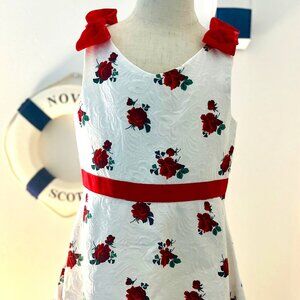 Janie and Jack, size 6, red roses, dress